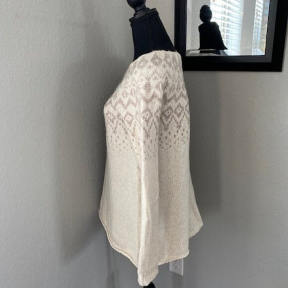 SONOMA Nordic Fair Isle Oversized Pullover Sweater Ivory Small - Picture 8 of 14